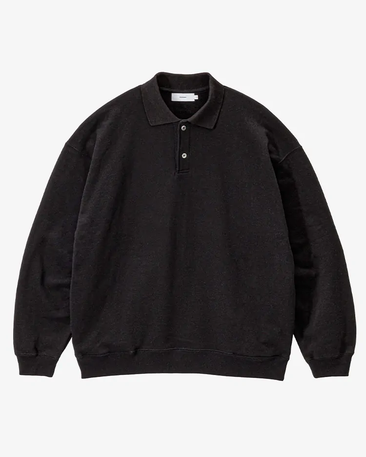 Graphpaper (MEN) / AZUMA Terry Pullover Polo Sweat / BLACK