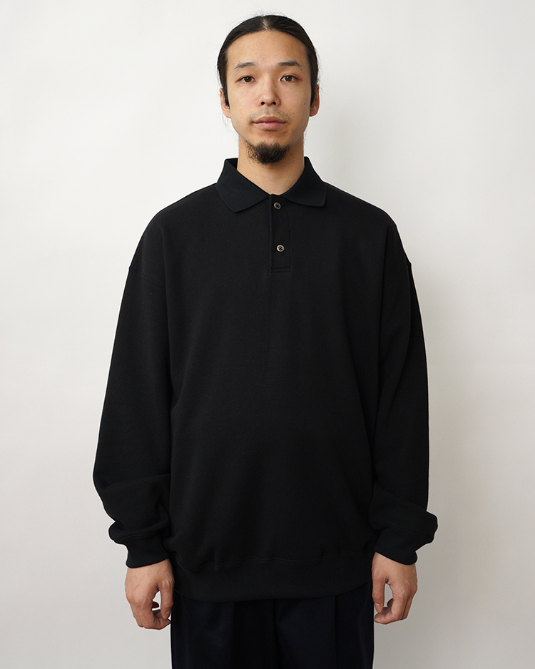 Graphpaper (MEN) / AZUMA Terry Pullover Polo Sweat / BLACK