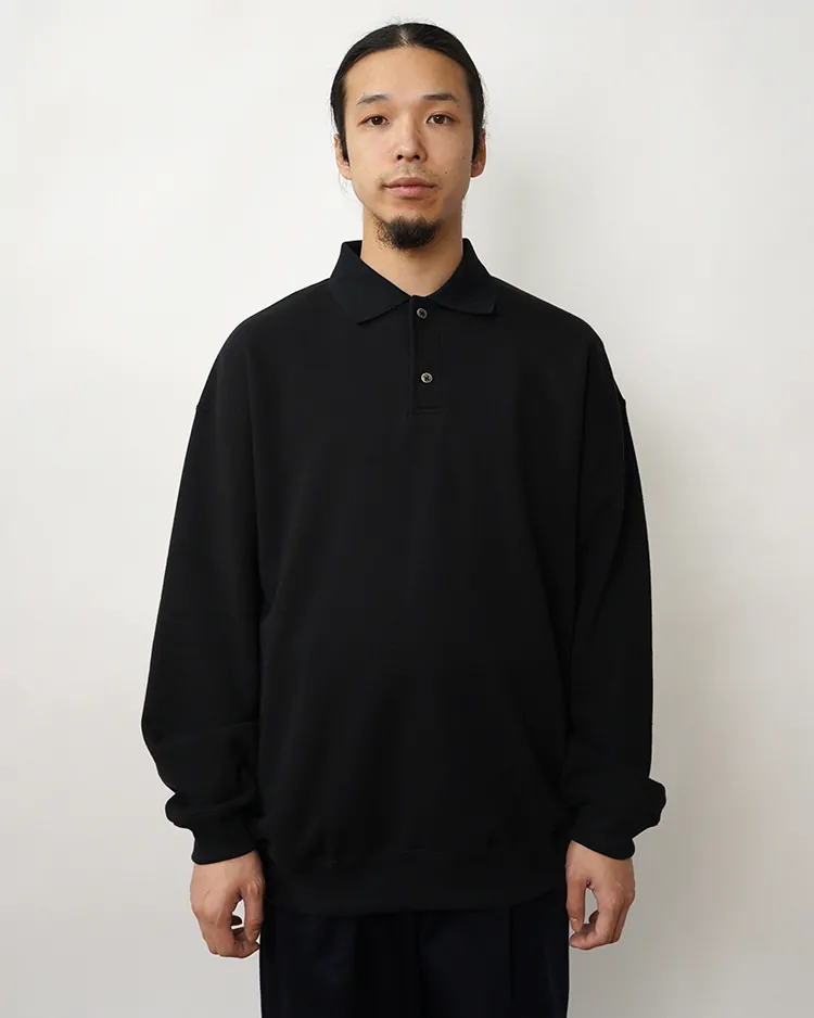 Graphpaper (MEN) / AZUMA Terry Pullover Polo Sweat / BLACK