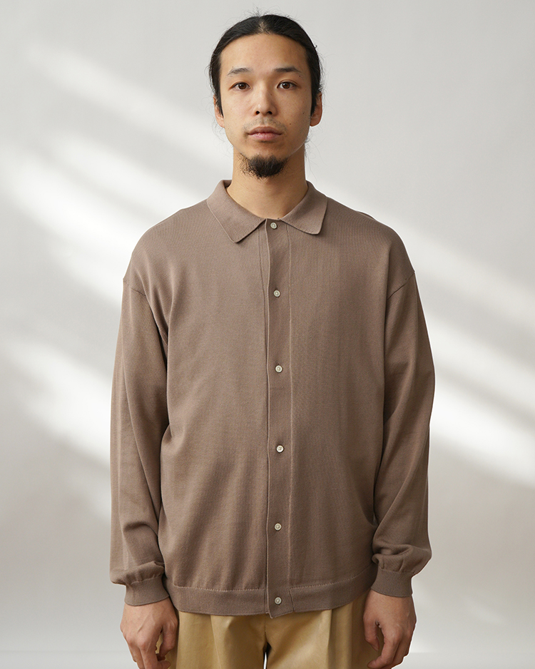 Graphpaper (MEN) / Suvin High Gauge Knit Oversized L/S Shirts / TAUPE