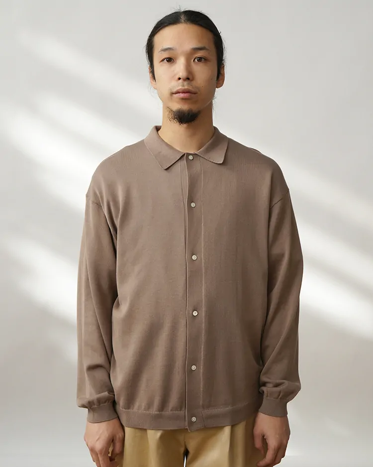 Suvin High Gauge Knit Oversized L/S Shirts / TAUPE | Graphpaper