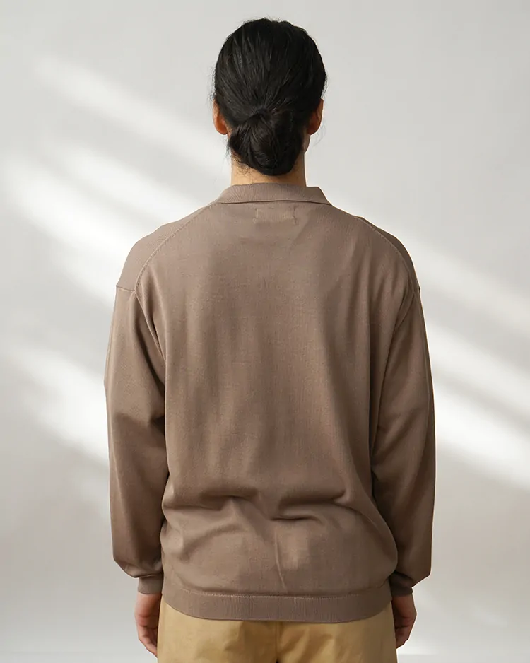 Suvin High Gauge Knit Oversized L/S Shirts / TAUPE | Graphpaper