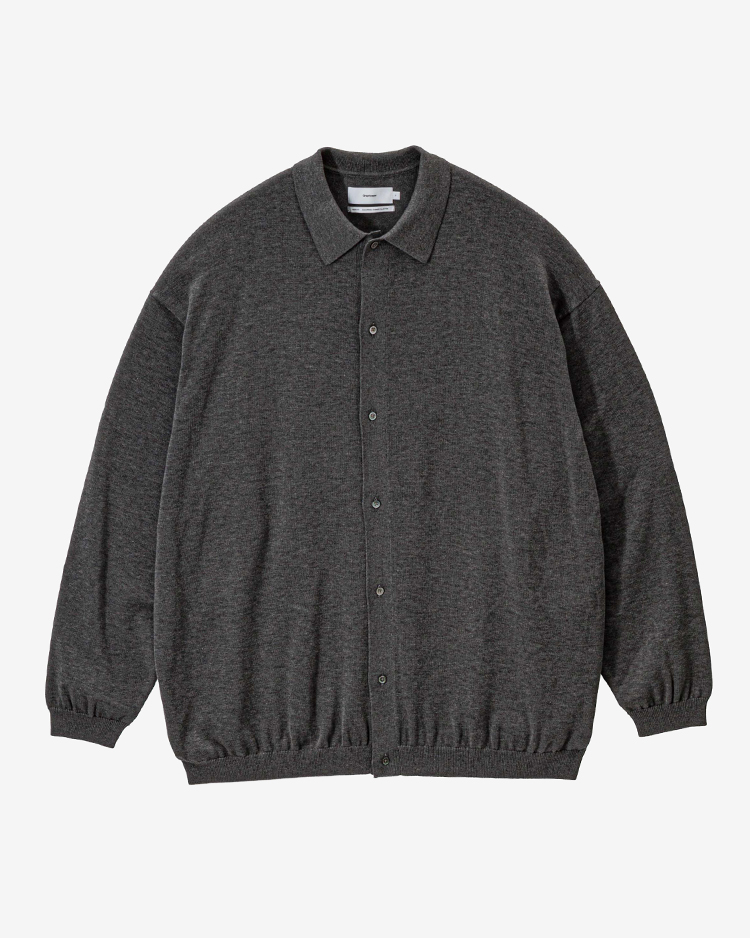 Graphpaper (MEN) / Suvin High Gauge Knit Oversized L/S Shirts / TOP GRAY