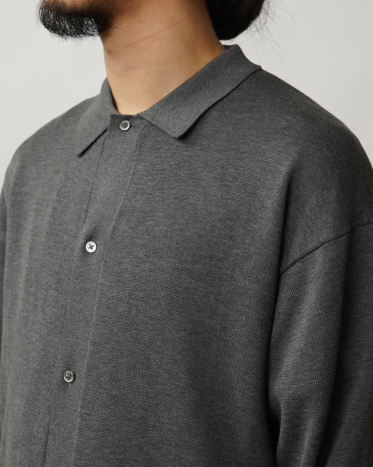 Suvin High Gauge Knit Oversized L/S Shirts / TOP GRAY | Graphpaper