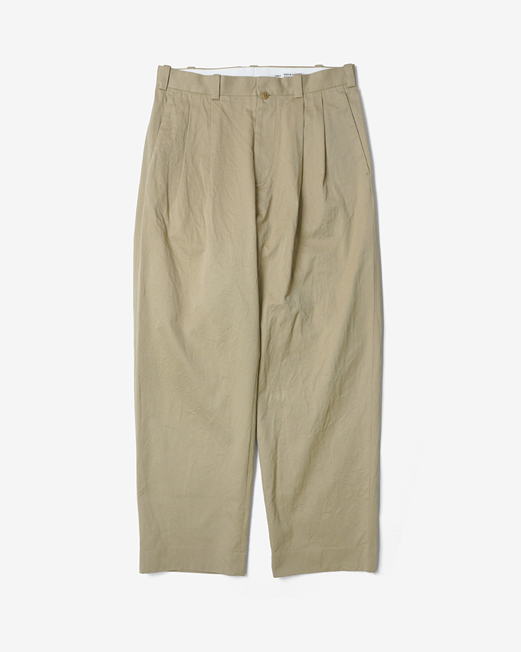 YAECA (MEN) / 2TUCK STRAIGHT - CHINO / KHAKI