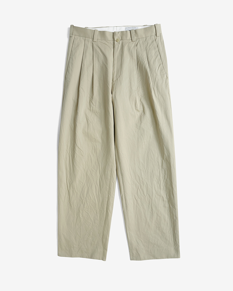 YAECA (MEN) / 2TUCK STRAIGHT - CHINO / BEIGE