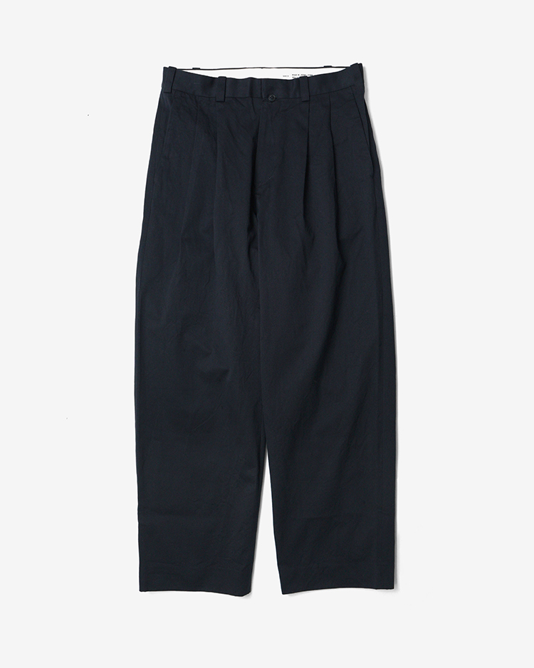 YAECA (MEN) / 2TUCK STRAIGHT - CHINO / NAVY