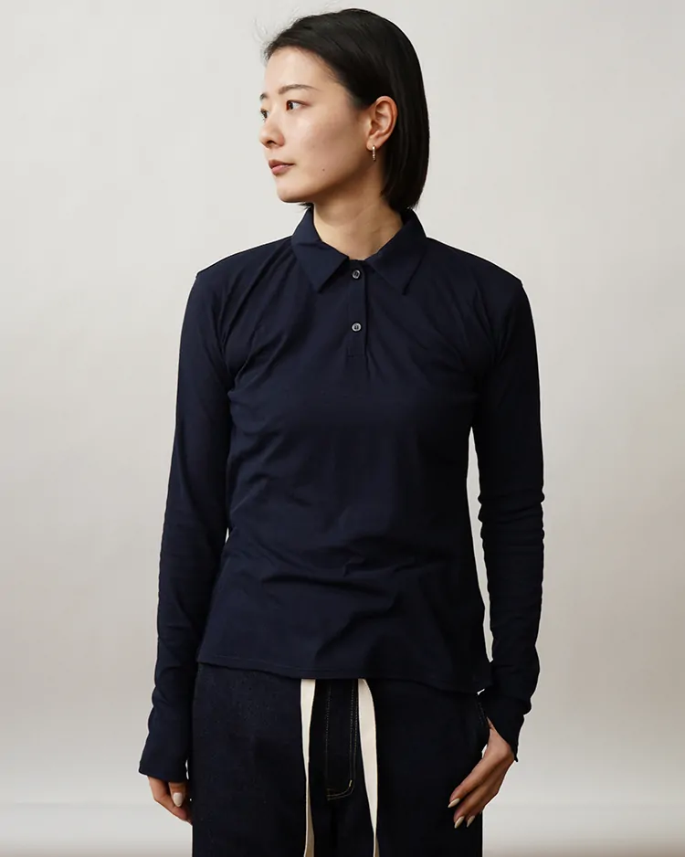 Tu es mon Tresor / Long-Sleeve Polo Shirt (	TS005-NY) / NAVY