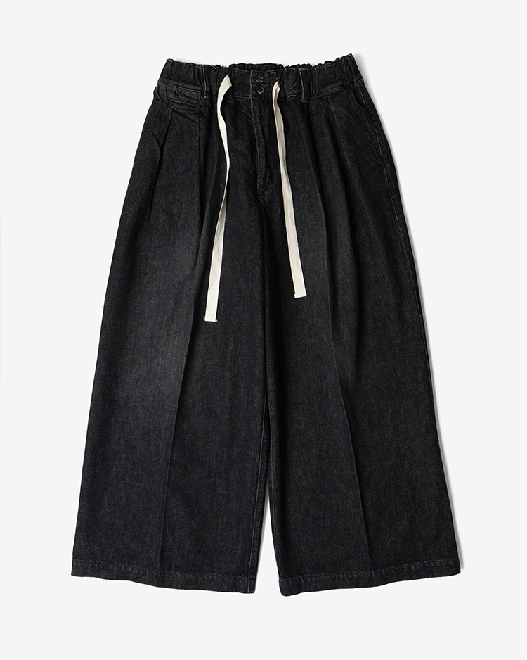 Sillage / hakama pants black denim damaged