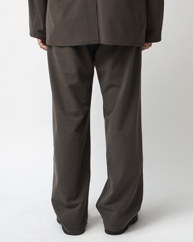 Dice&Dice / WOOL BLEND TWO-TUCK SLACKS / BROWN