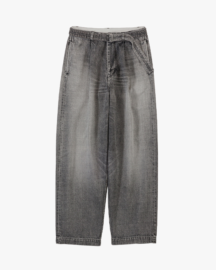 Graphpaper (MEN) / Selvage Denim Belted Pants / BLACK LIGHT FADE