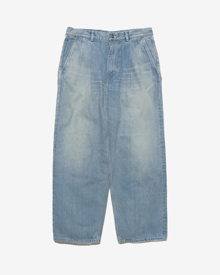 Graphpaper (MEN) / Selvage Denim Two Tuck Pants / INDIGO LIGHT FADE