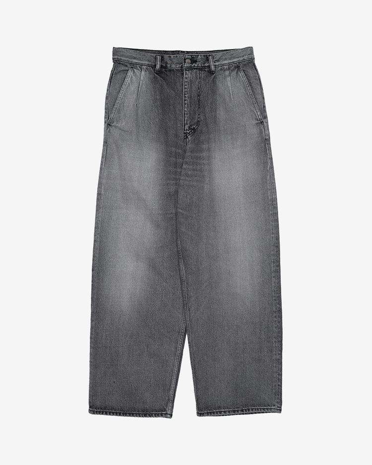 Graphpaper (MEN) / Selvage Denim Two Tuck Pants / BLACK LIGHT FADE
