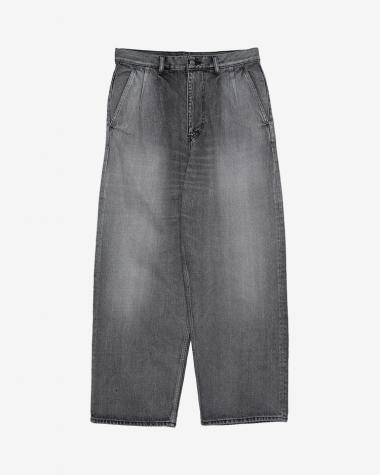  / Selvage Denim Two Tuck Pants / BLACK LIGHT FADE
