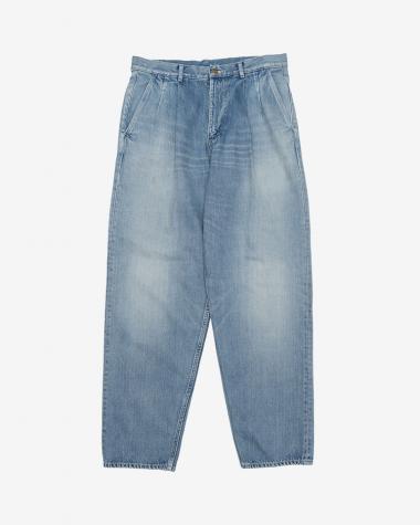  / Selvage Denim Two Tuck Tapered Pants / INDIGO LIGHT FADE