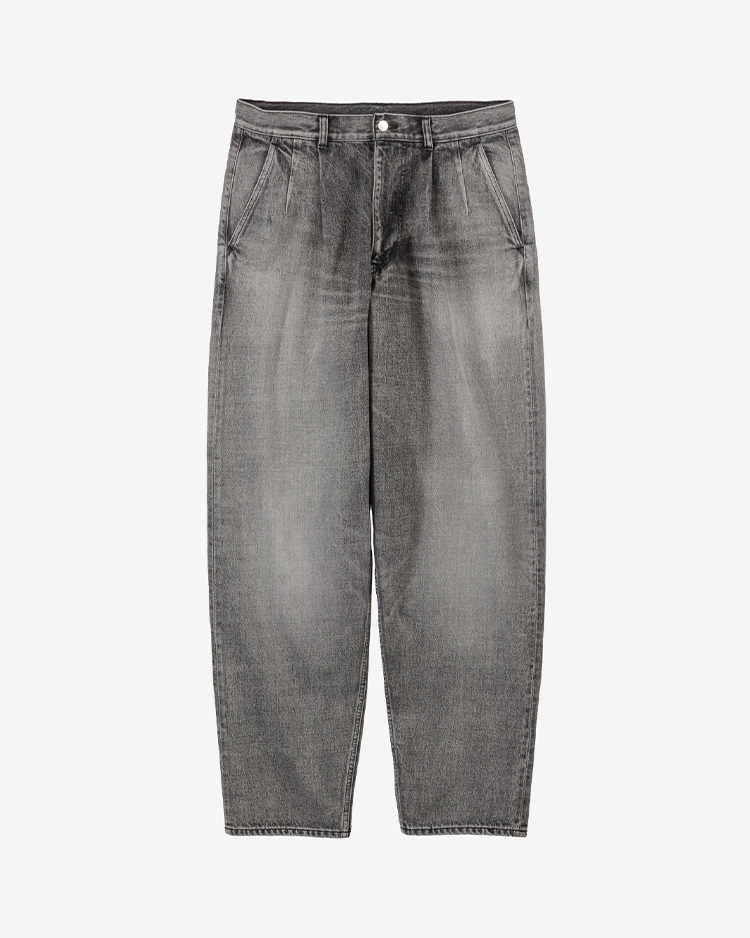 Graphpaper (MEN) / Selvage Denim Two Tuck Tapered Pants / BLACK LIGHT FADE
