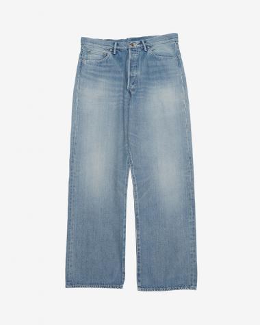  / Selvage Denim Five Pocket Wide Straight Pants / INDIGO LIGHT FADE