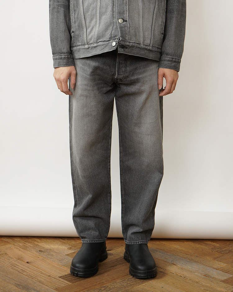Graphpaper (MEN) / Selvage Denim Five Pocket Tapered Pants / BLACK LIGHT FADE