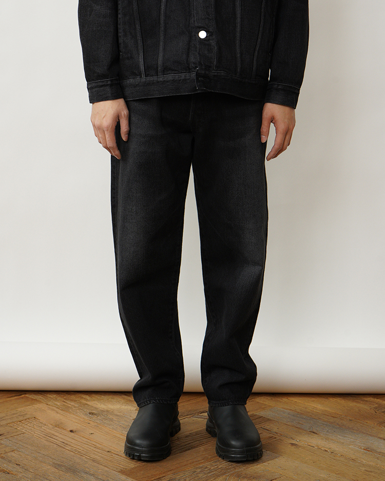Graphpaper (MEN) / Selvage Denim Five Pocket Tapered Pants / BLACK DARK FADE