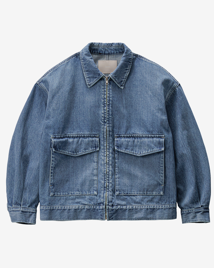 Graphpaper (MEN) / Selvage Denim Zip Jacket / INDIGO LIGHT FADE