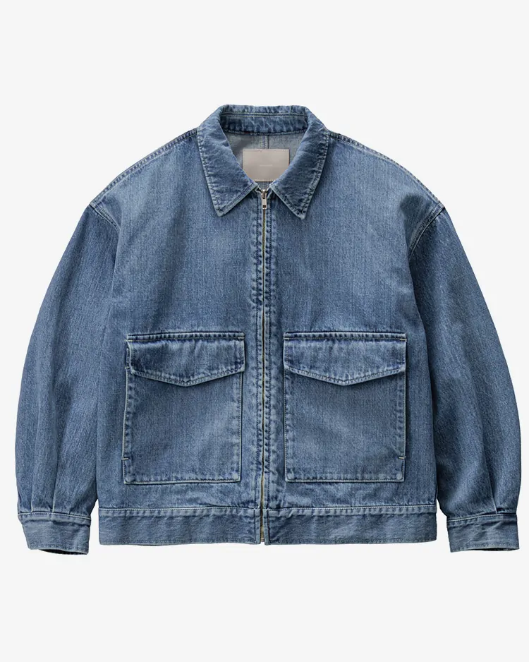 Graphpaper (MEN) / Selvage Denim Zip Jacket / INDIGO LIGHT FADE
