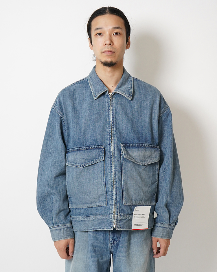 Graphpaper (MEN) / Selvage Denim Zip Jacket / INDIGO LIGHT FADE