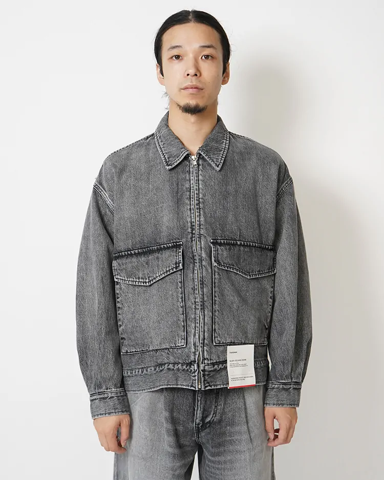 Graphpaper (MEN) / Selvage Denim Zip Jacket / BLACK LIGHT FADE