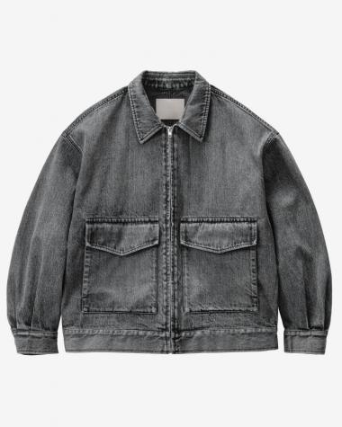  / Selvage Denim Zip Jacket / BLACK LIGHT FADE