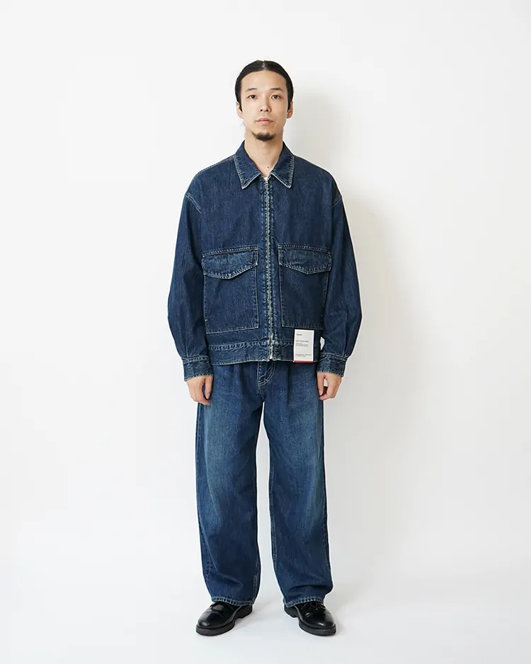 Selvage Denim Zip Jacket / INDIGO DARK FADE | Graphpaper (MEN