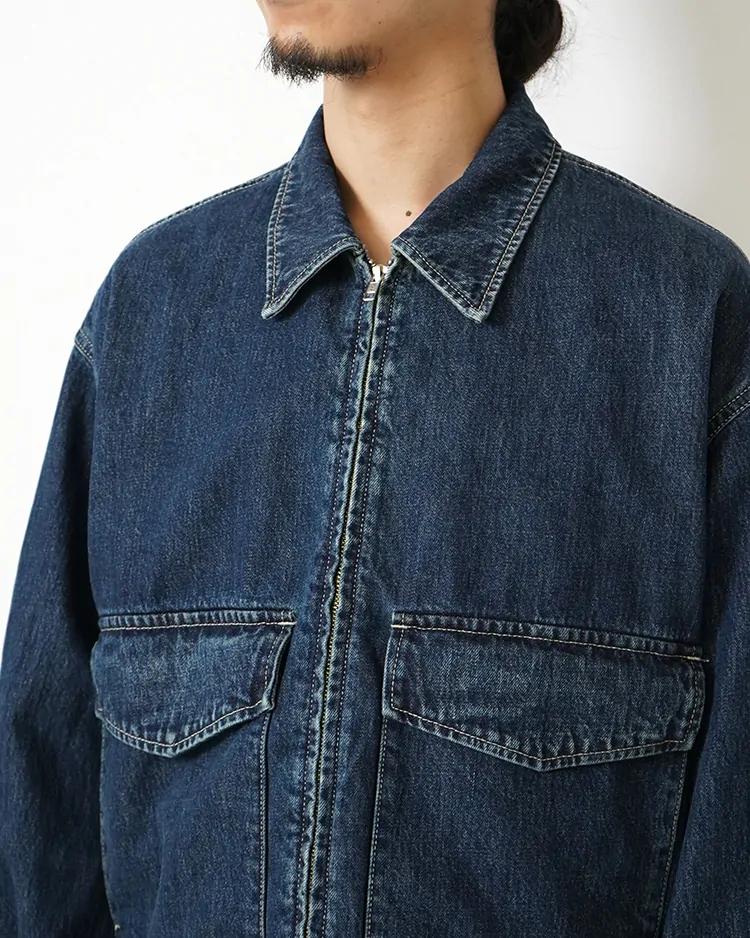 Selvage Denim Zip Jacket / INDIGO DARK FADE | Graphpaper (MEN