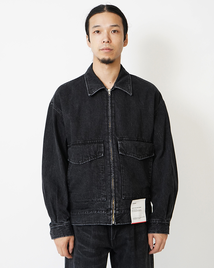 Graphpaper (MEN) / Selvage Denim Zip Jacket / BLACK DARK FADE