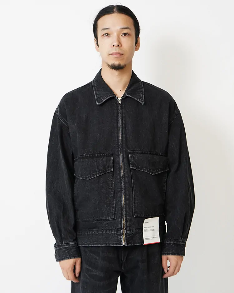Graphpaper (MEN) / Selvage Denim Zip Jacket / BLACK DARK FADE