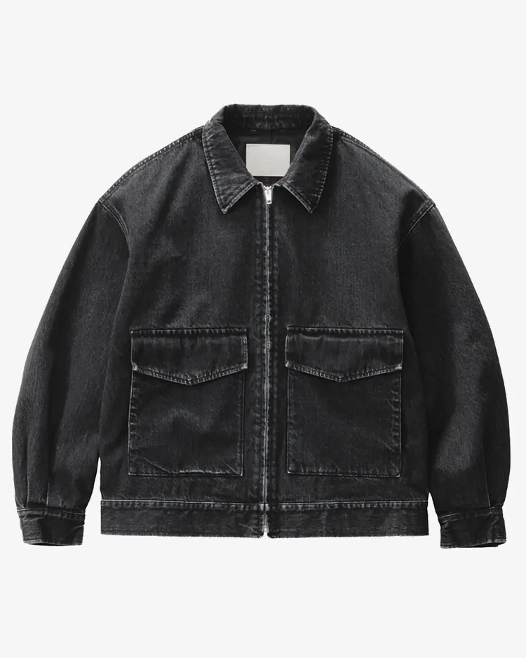 Graphpaper (MEN) / Selvage Denim Zip Jacket / BLACK DARK FADE