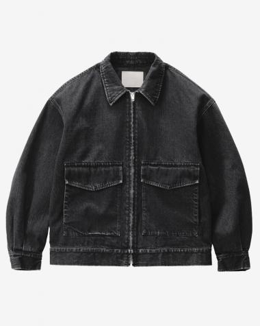  / Selvage Denim Zip Jacket / BLACK DARK FADE
