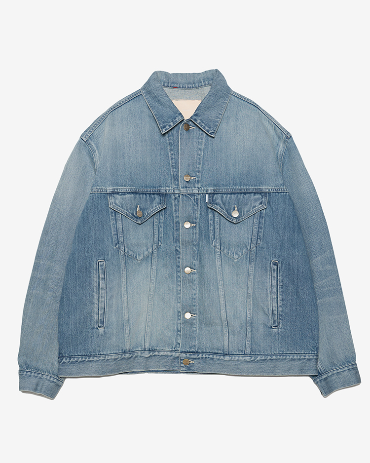 Graphpaper (MEN) / Selvage Denim Trucker Jacket / INDIGO LIGHT FADE