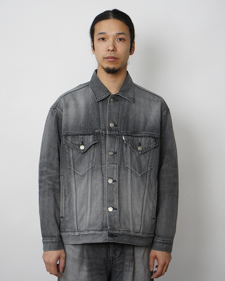 Graphpaper (MEN) / Selvage Denim Trucker Jacket / BLACK LIGHT FADE