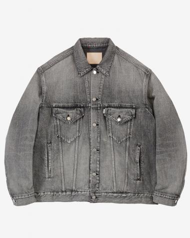 / Selvage Denim Trucker Jacket / BLACK LIGHT FADE