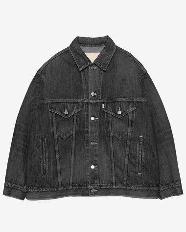  / Selvage Denim Trucker Jacket / BLACK DARK FADE