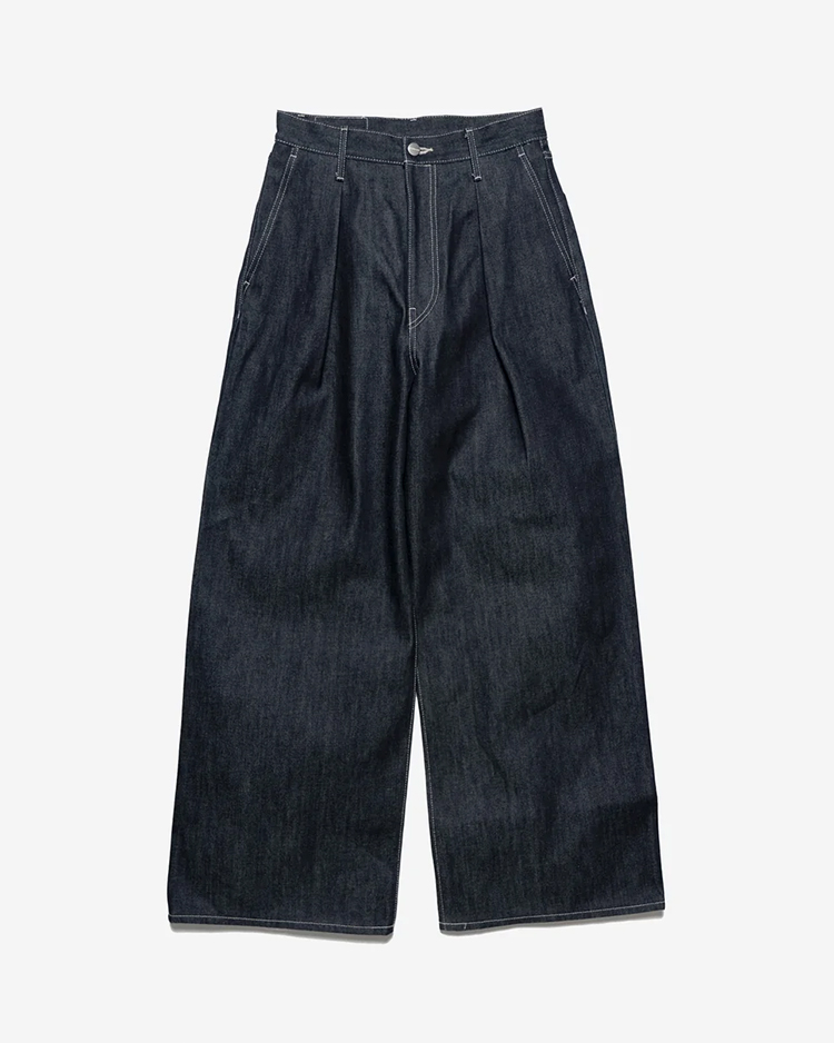Graphpaper (WOMEN) / Selvage Denim Two Tuck Wide Pants / INDIGO RIGID