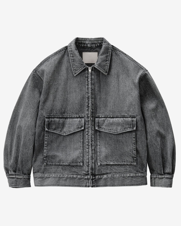 Graphpaper (WOMEN) / Selvage Denim Zip Jacket / BLACK LIGHT FADE