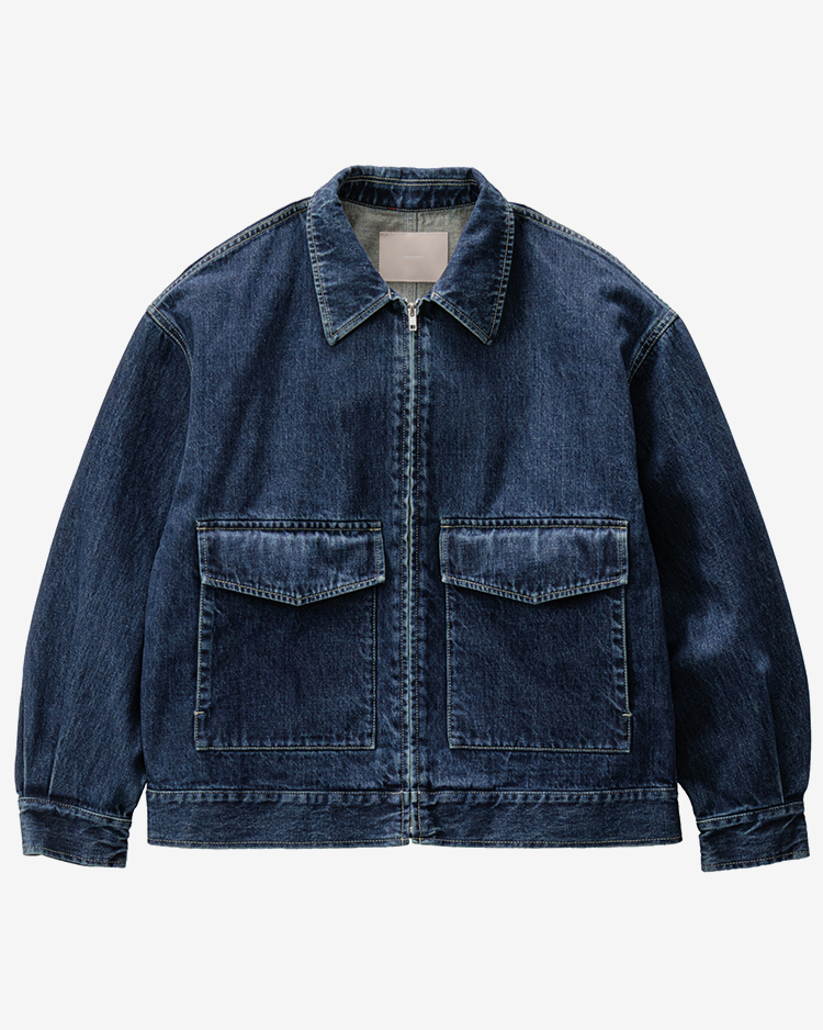 Graphpaper (WOMEN) / Selvage Denim Zip Jacket / INDIGO DARK FADE