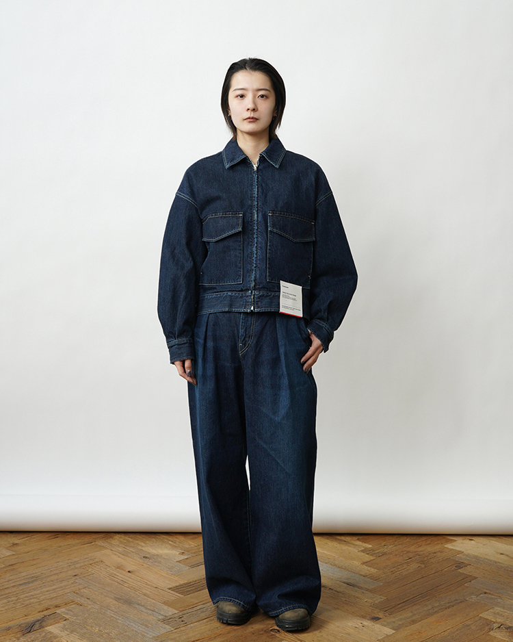 Graphpaper (WOMEN) / Selvage Denim Zip Jacket / INDIGO DARK FADE
