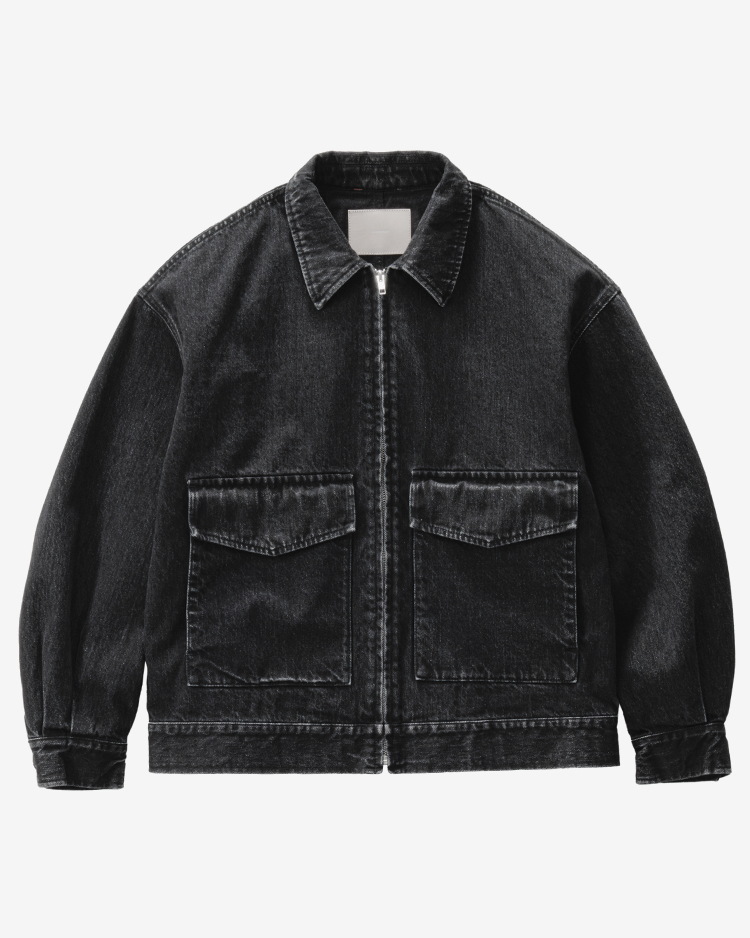 Graphpaper (WOMEN) / Selvage Denim Zip Jacket / BLACK DARK FADE