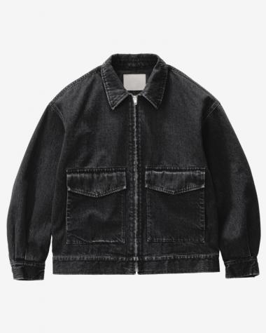  / Selvage Denim Zip Jacket / BLACK DARK FADE