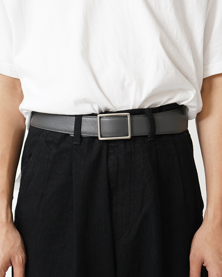 Graphpaper (MEN) / Holeless Leather Classic Belt / GRAY