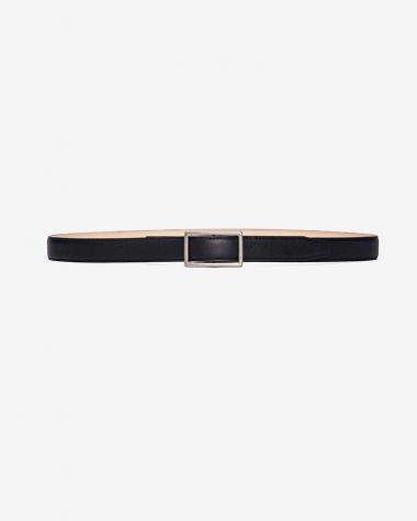 Graphpaper (MEN) / Graphpaper Holeless Leather Classic Narrow Belt / BLACK