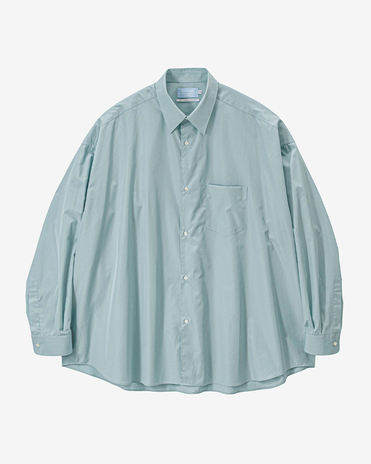 Graphpaper (MEN) / ALUMO for GP L/S Oversized Regular Collar Shirt / SMOKE BLUE