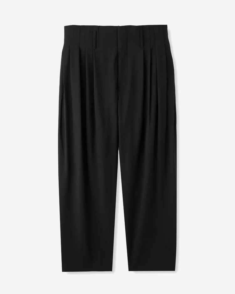 OVERCOAT / 5 Tuck Trouser in Wool Tropical / BLACK