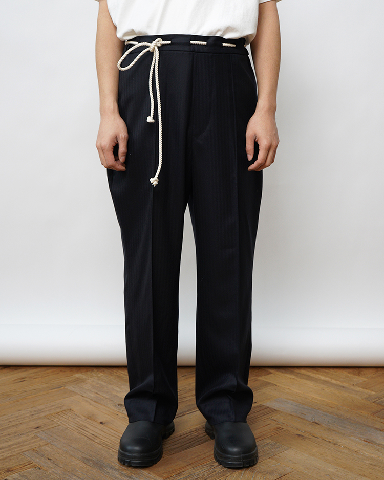 ORRS / Sailing Trousers Wool Herringbone / D.NAVY