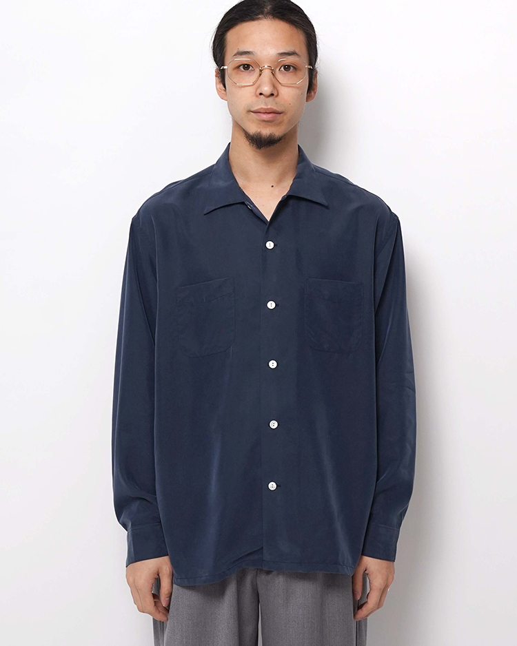 ORRS / OPEN COLLER SHIRT / NAVY